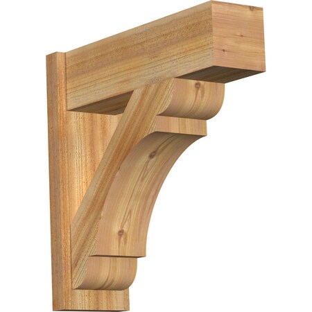 Ekena Millwork Olympic Block Rough Sawn Outlooker, Western Red Cedar, 8"W x 26"D x 26"H OUT08X26X26OLY05RWR